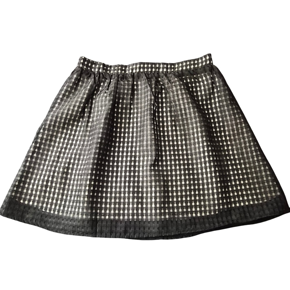 Eyeshadow Black White Checkered Mini Skirt Xl Elastic Waist A-Line J1977nwmj